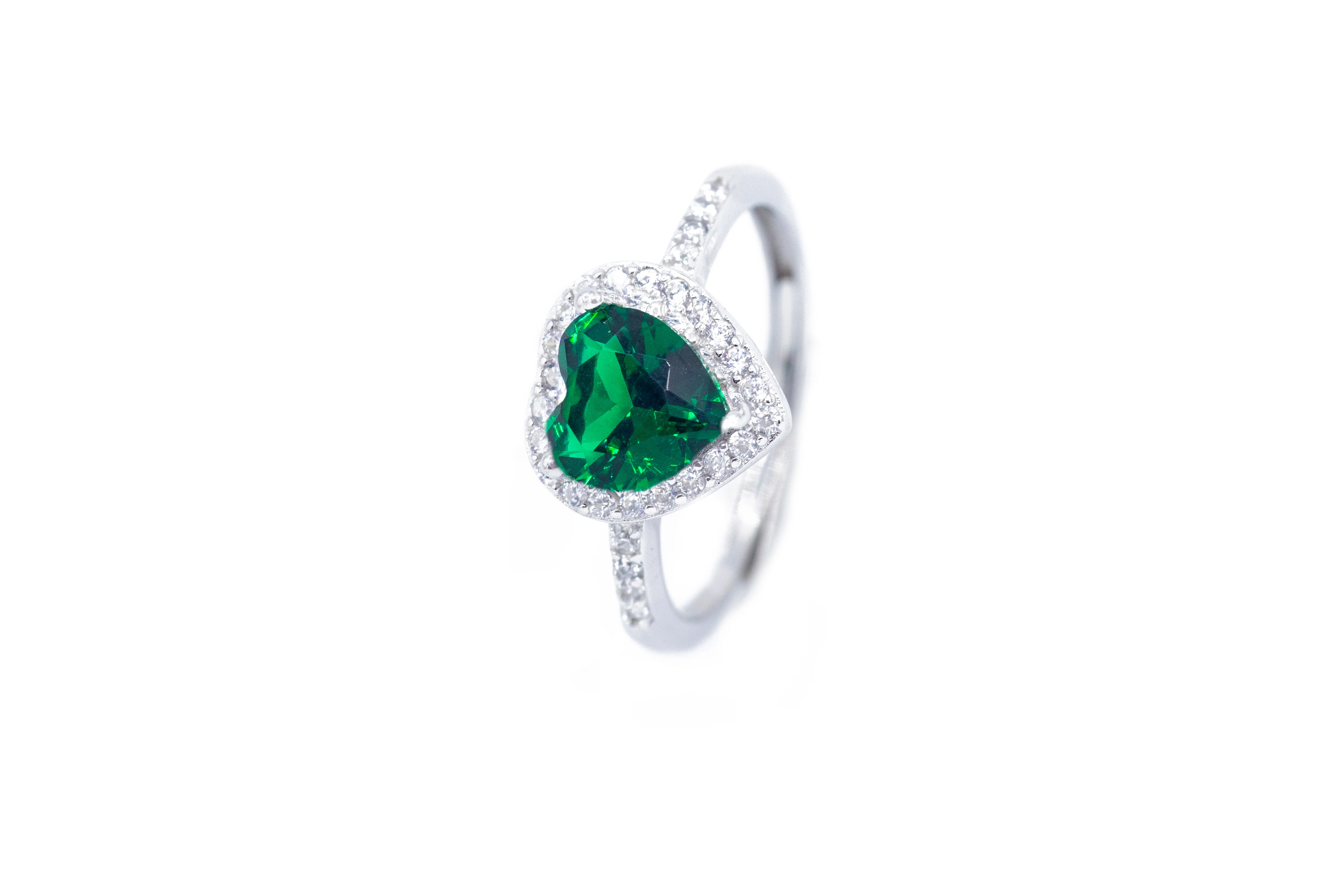 Anello Solitario Cuore in Argento 925