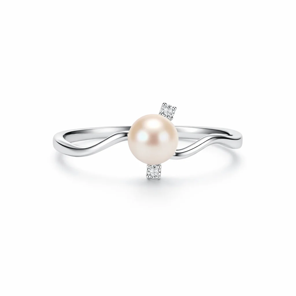 Anello da Donna con Perla in oro 9Kt e diamanti KIOTO ANP9KT-44R