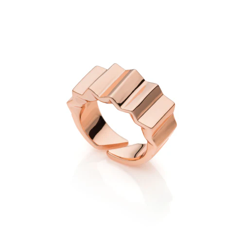 Anello da Donna dorato rosa Piramidi in Bronzo Unoaerre 1AR 2009