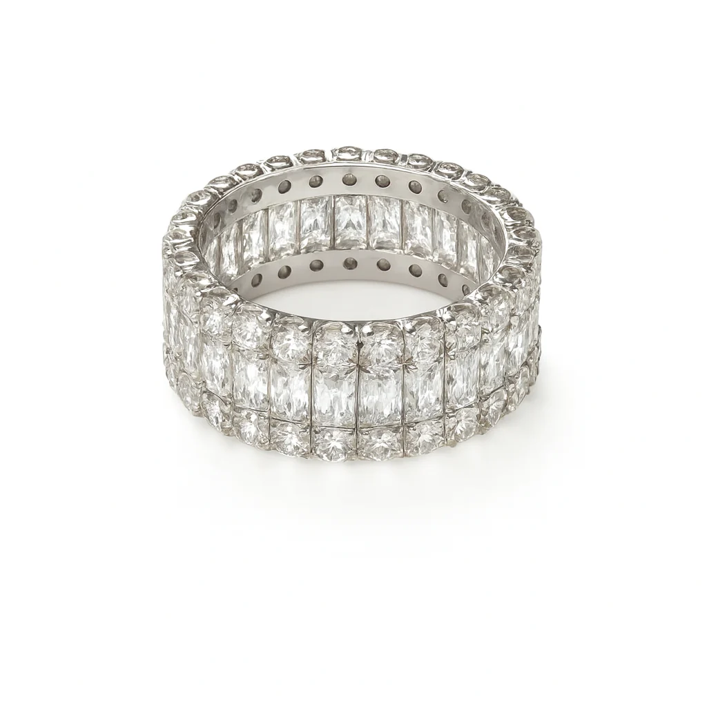 Anello da Donna Baguette in Argento 925 con Pietre colorate e Zirconi TIZ DROP 65