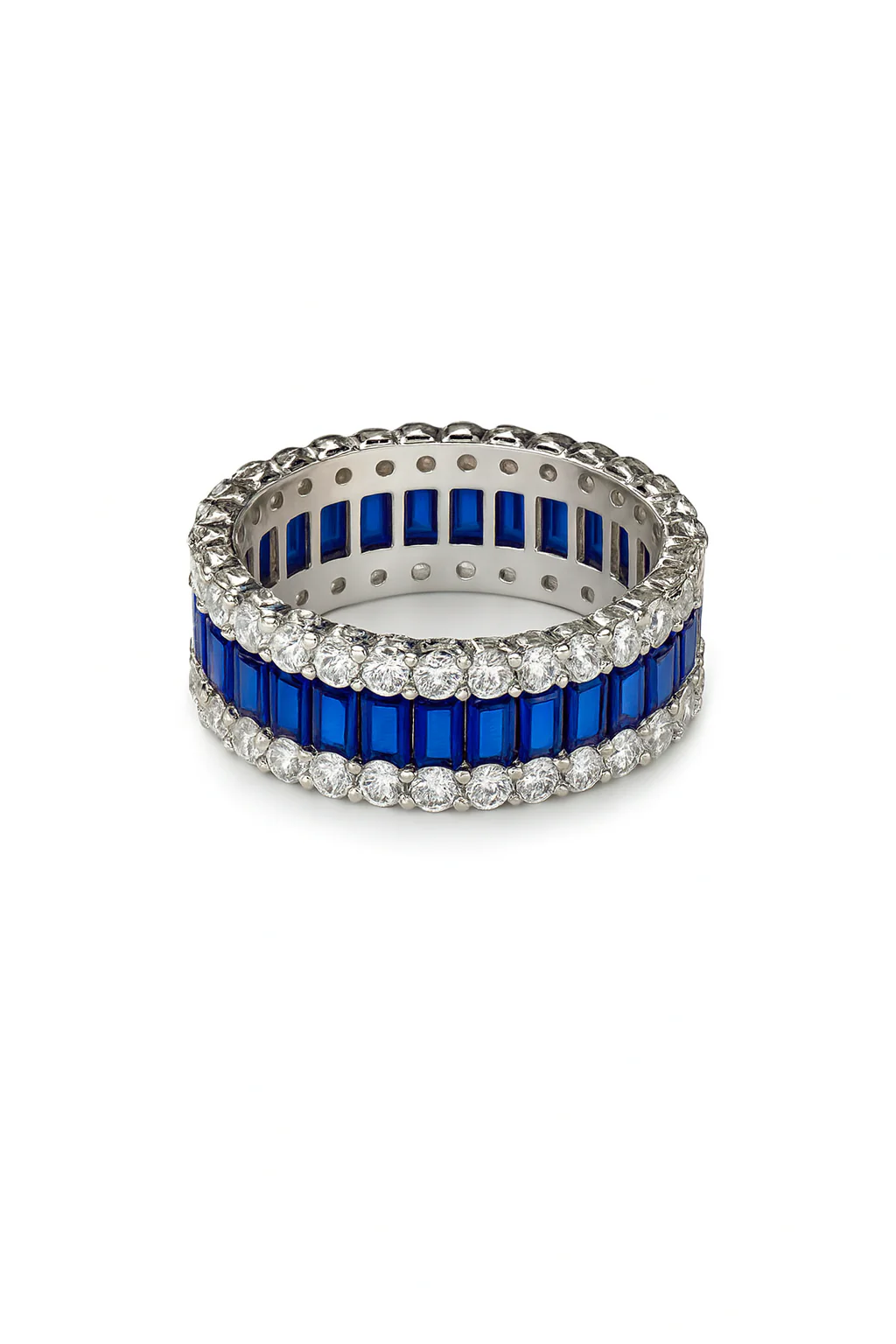 Anello da Donna Baguette in Argento 925 con Pietre colorate e Zirconi TIZ DROP 65 - Image 2
