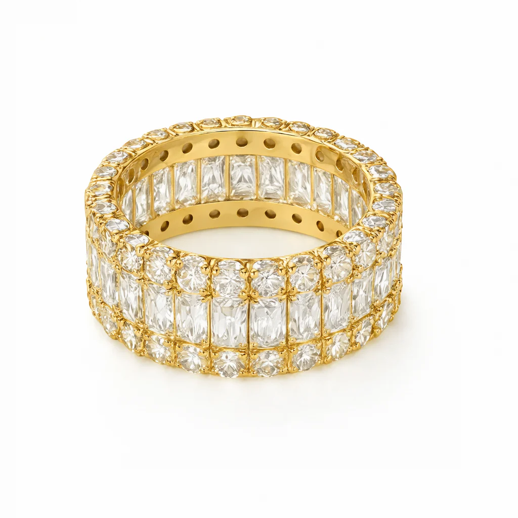 Anello da Donna Baguette in Argento 925 con Pietre colorate e Zirconi TIZ DROP 65 - Image 5