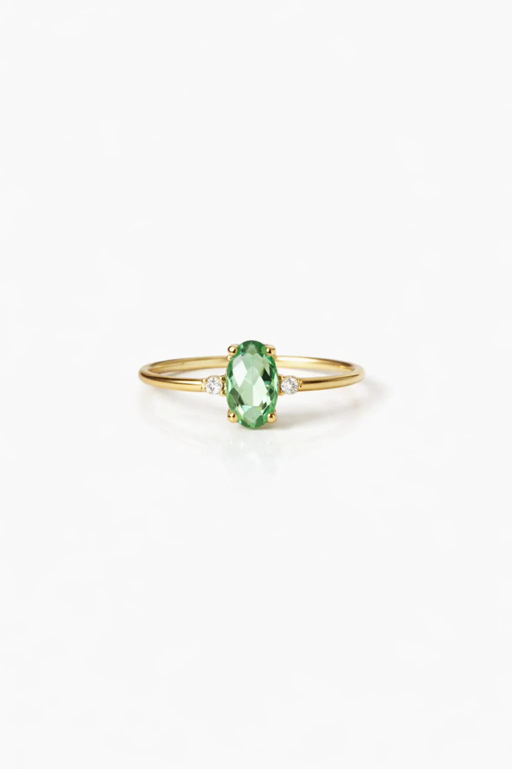 Anello da Donna in oro 9Kt con Cristallo Verde e diamanti KIOTO ANIRI9KTOV-OG-V