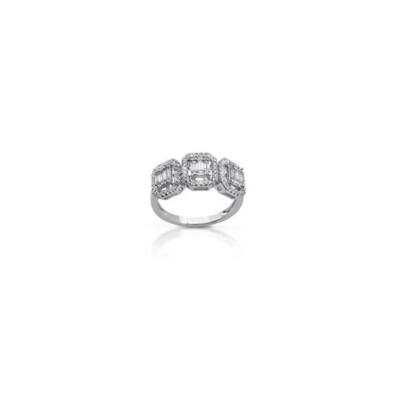 Anello da Donna in Oro Bianco e Diamanti Baguette GIANNI CARITA'