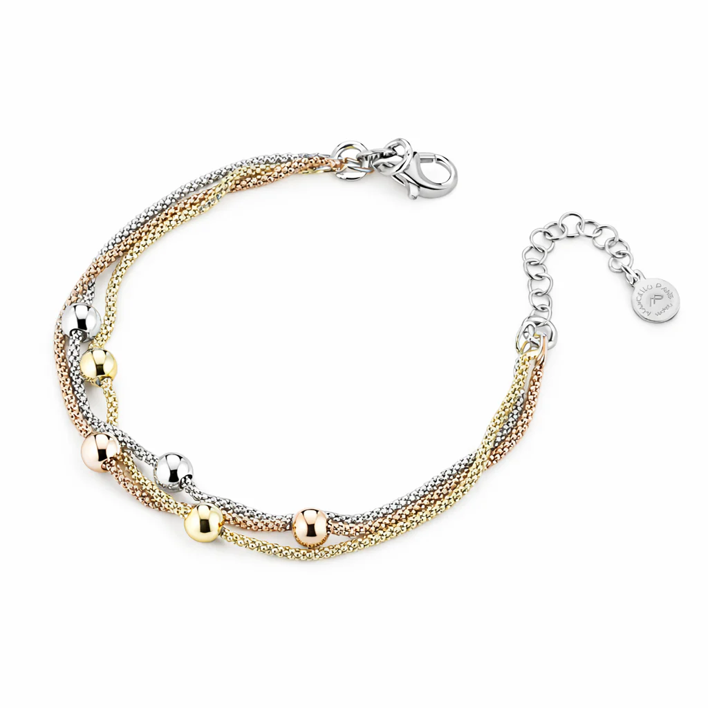 Bracciale da Donna Multifilo Sfere in Argento 925 Marcello Pane MP BRLO 045