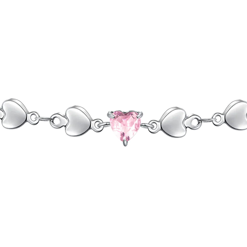 BRACCIALE DONNA IN ACCIAIO CON CUORI E ZIRCONI EOSA Luca Barra LB BK2750 - Image 2
