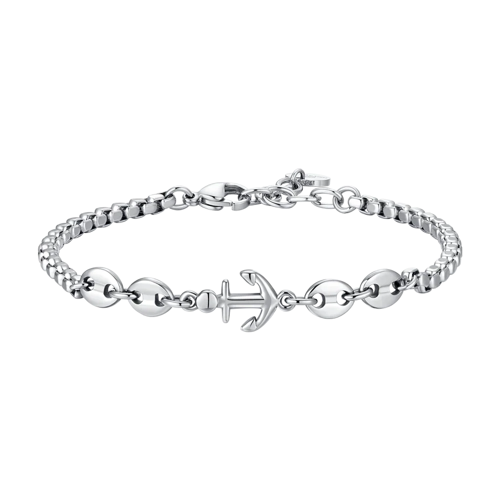 BRACCIALE UOMO IN ACCIAIO CON ANCORA LUCA BARRA LB BA1875