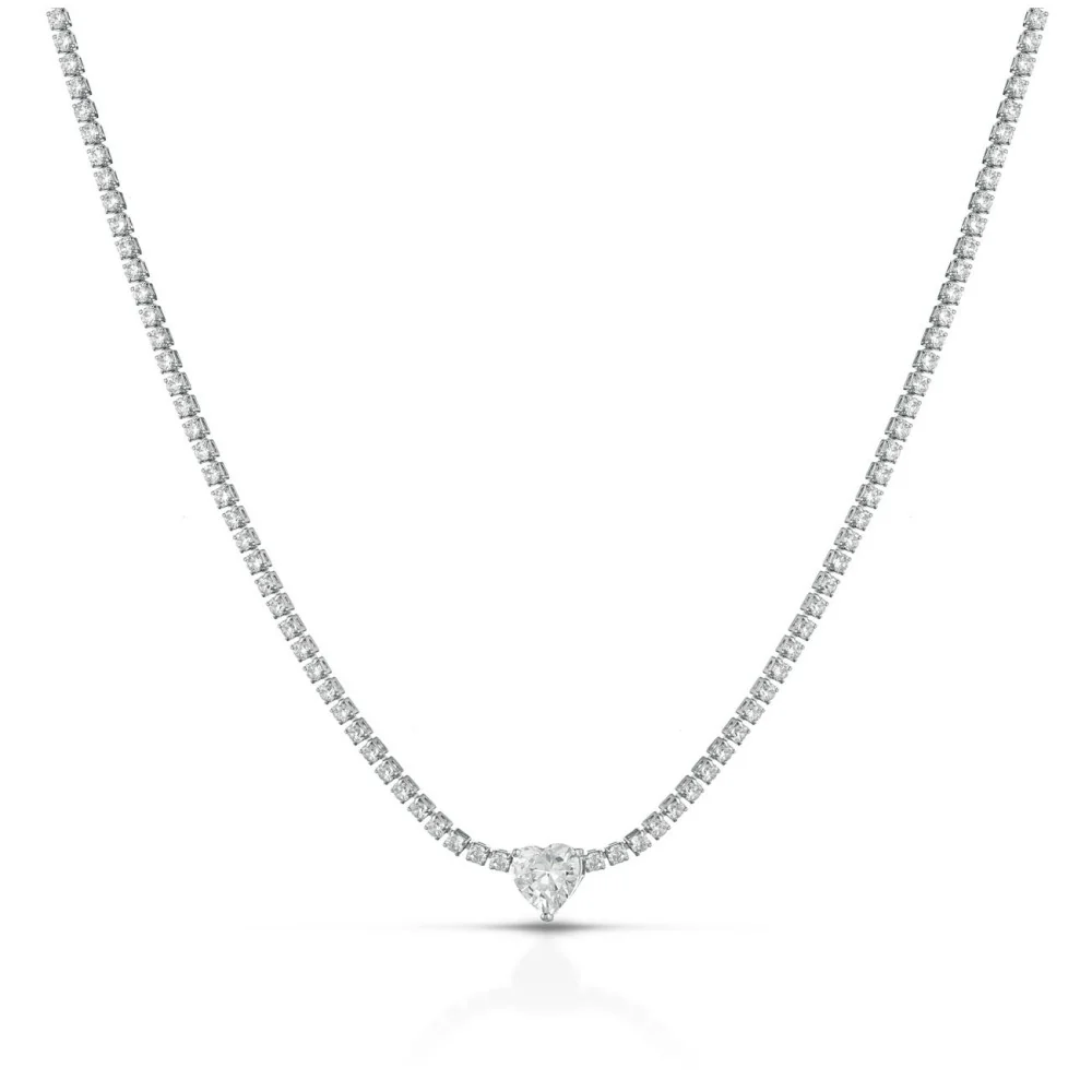 Choker Lumina Tennis con Cuore in Argento 925 TIZ DROP 60 - Image 3