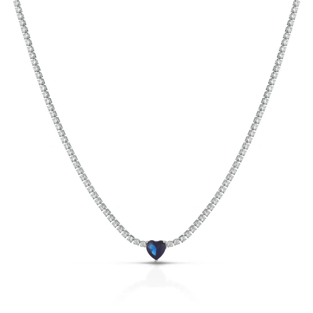 Choker Lumina Tennis con Cuore in Argento 925 TIZ DROP 60 - Image 4