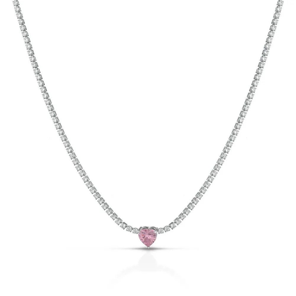 Choker Lumina Tennis con Cuore in Argento 925 TIZ DROP 60 - Image 5