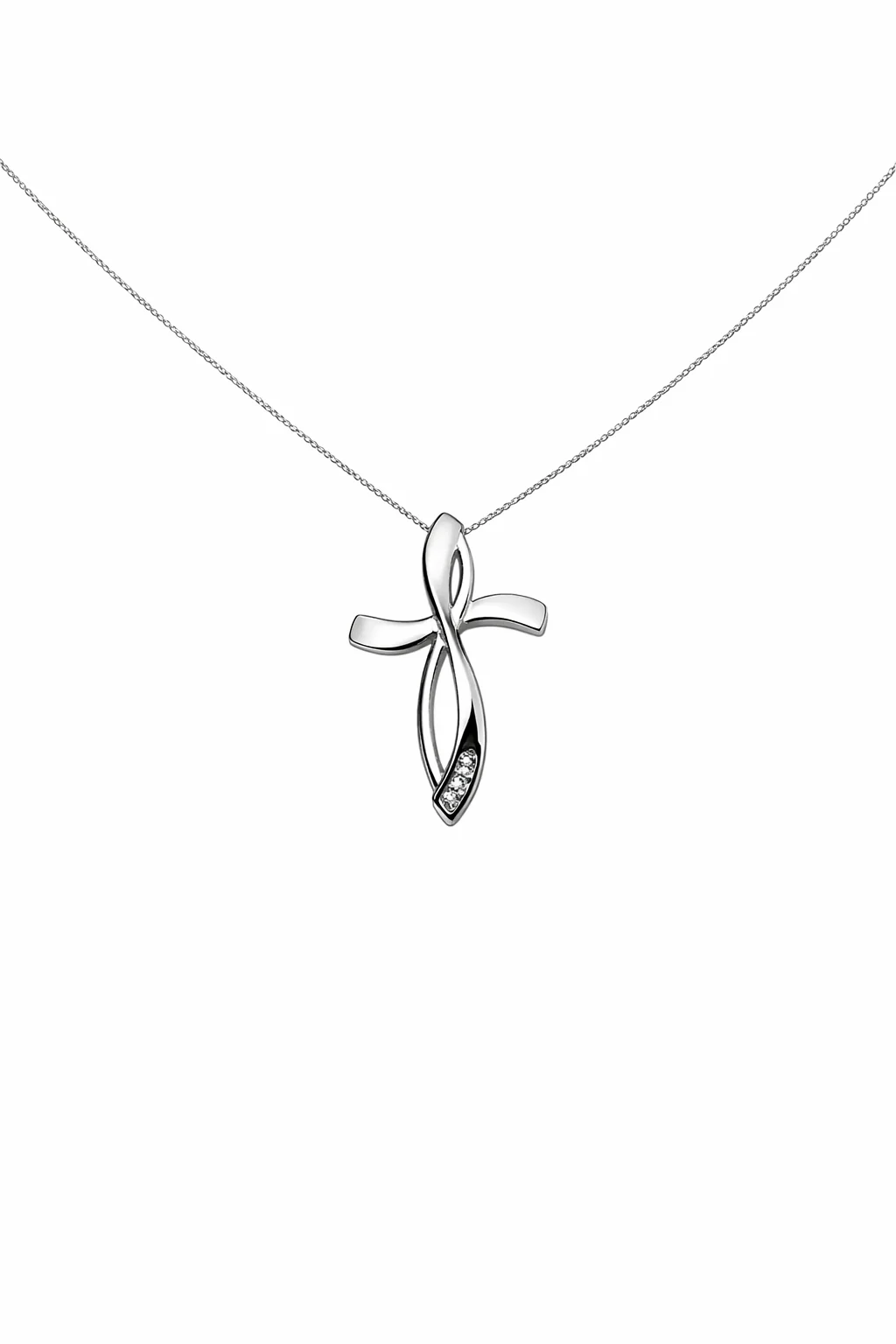 Collana da Donna con Croce in oro 9Kt e diamanti KIOTO CR9KT-19M
