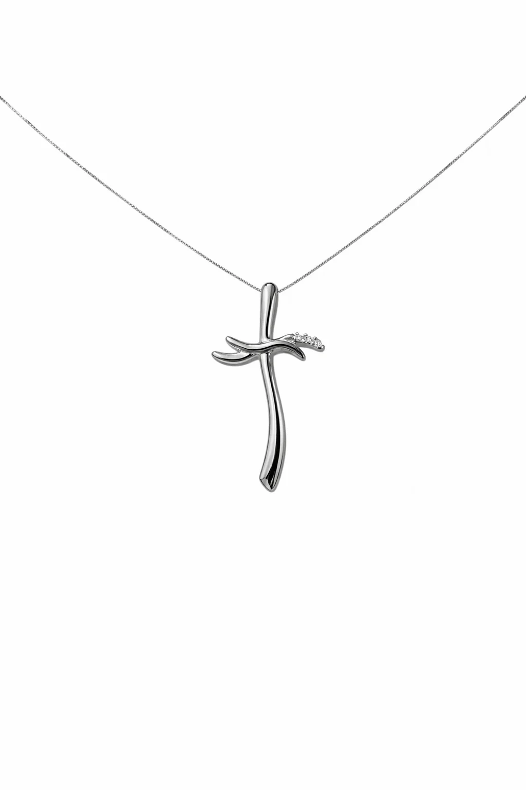 Collana da Donna con Croce in oro 9Kt e diamanti KIOTO CR9KT-21M