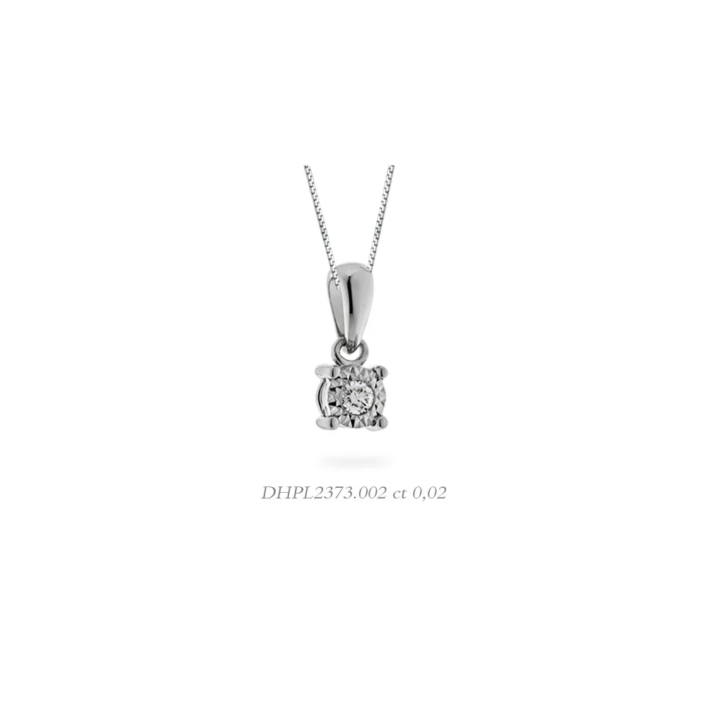 Collana da Donna Punto Luce in Oro Bianco con Diamante ct0.02 Donna Oro