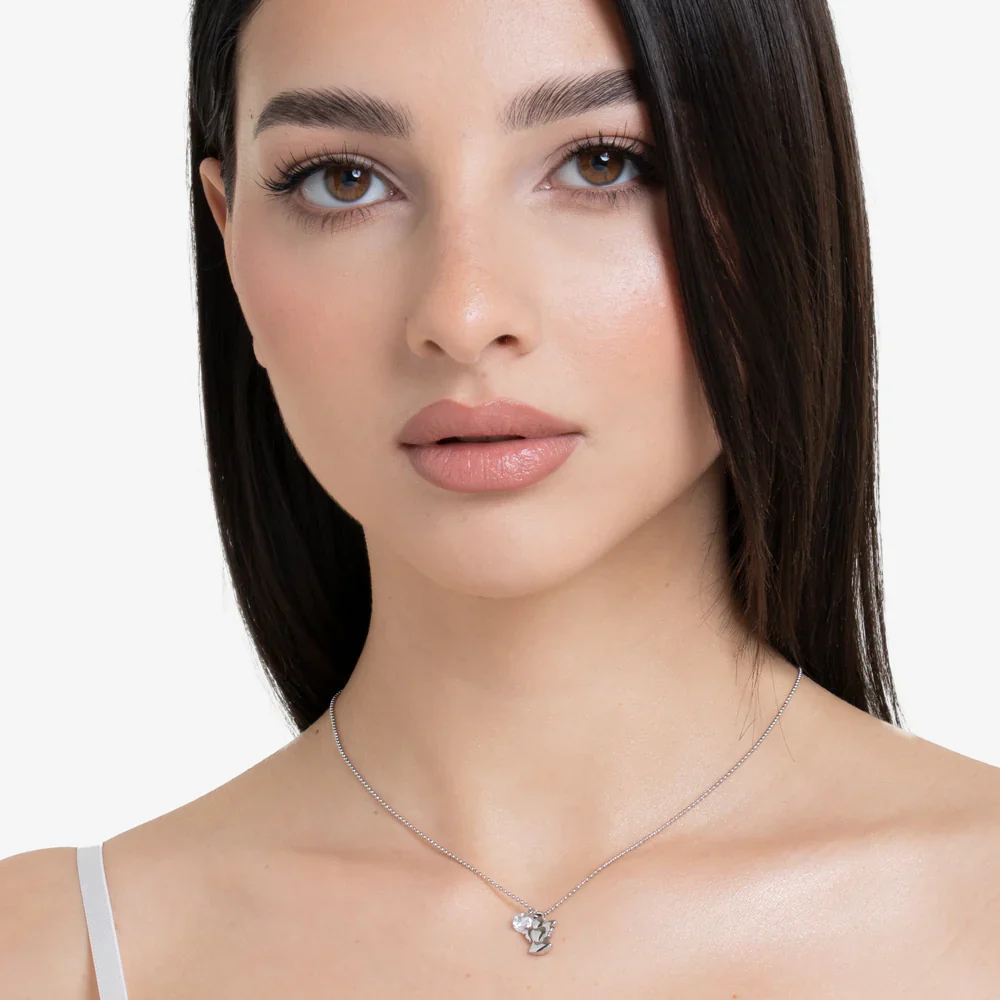 COLLANA DONNA IN ACCIAIO CON ANGELO E ZIRCONE BIANCO LUCA BARRA LB CK2170 - Image 2