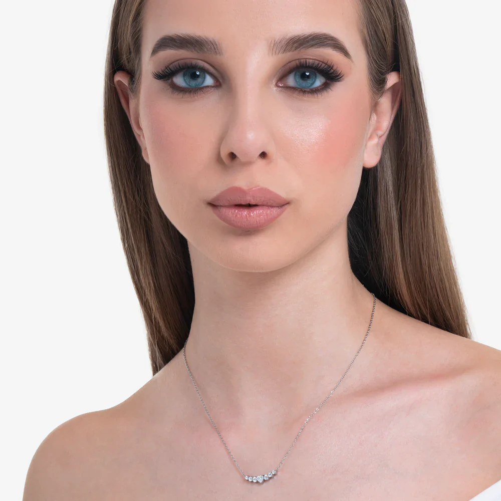 COLLANA DONNA IN ACCIAIO CON CUORE E CRISTALLI BIANCHI LUCA BARRA LB CK2105 - Image 2