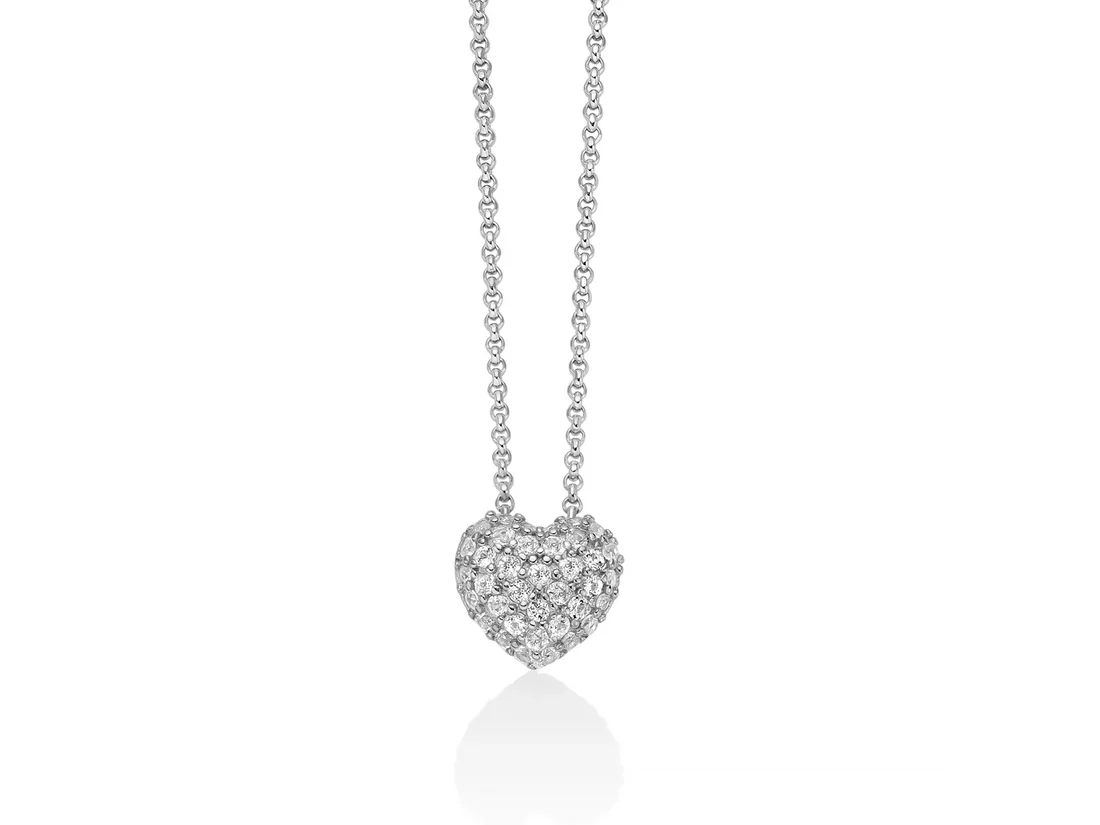Collana da Donna Giochi di Luce in argento 925 cuore e topazi bianchi MIL CLD5078
