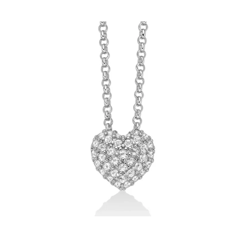 Collana da Donna Giochi di Luce in argento 925 cuore e topazi bianchi Miluna MIL CLD5079