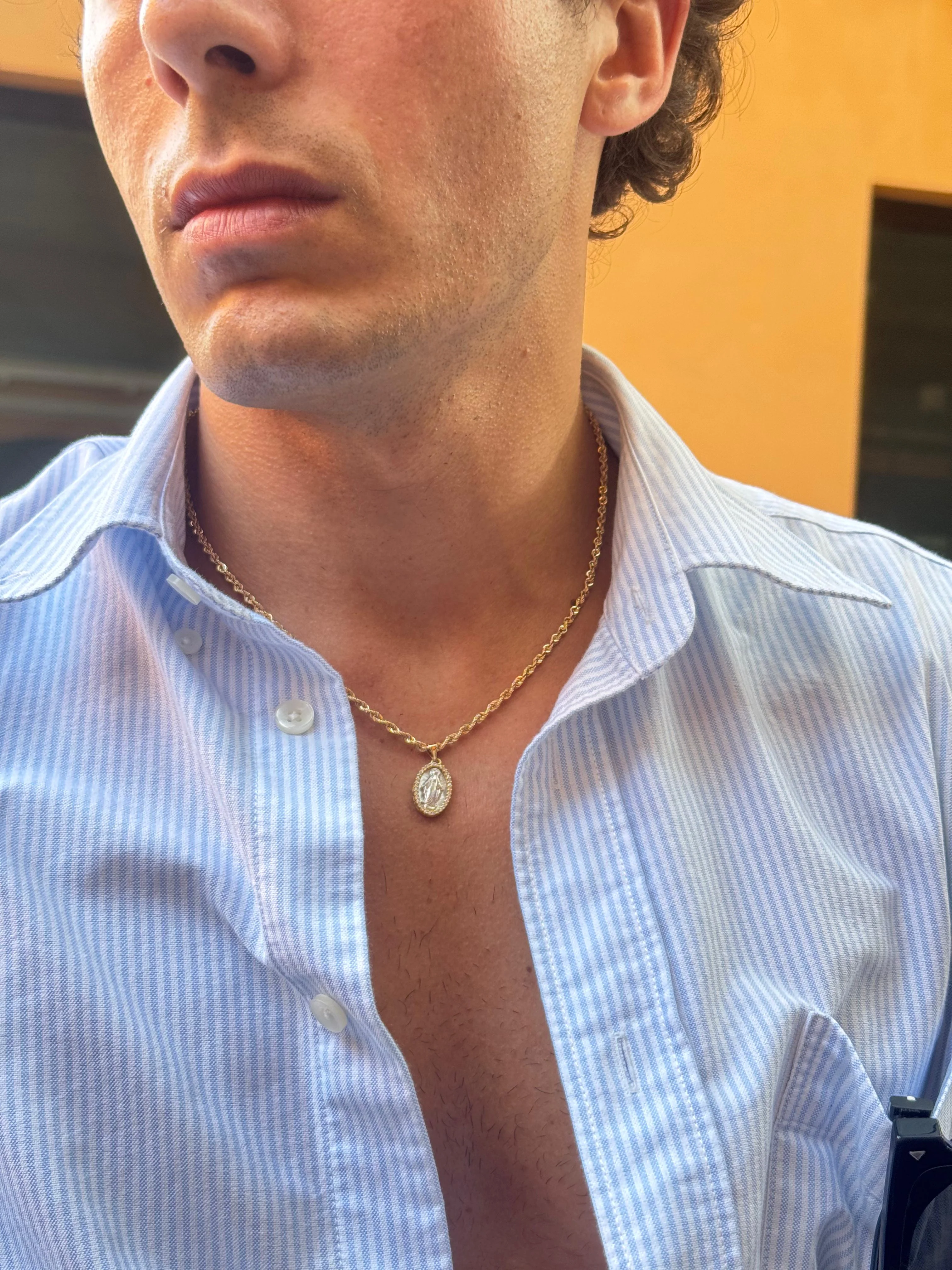 Collana Protezione Unisex in Oro Giallo 18kt e Zirconi - Image 2
