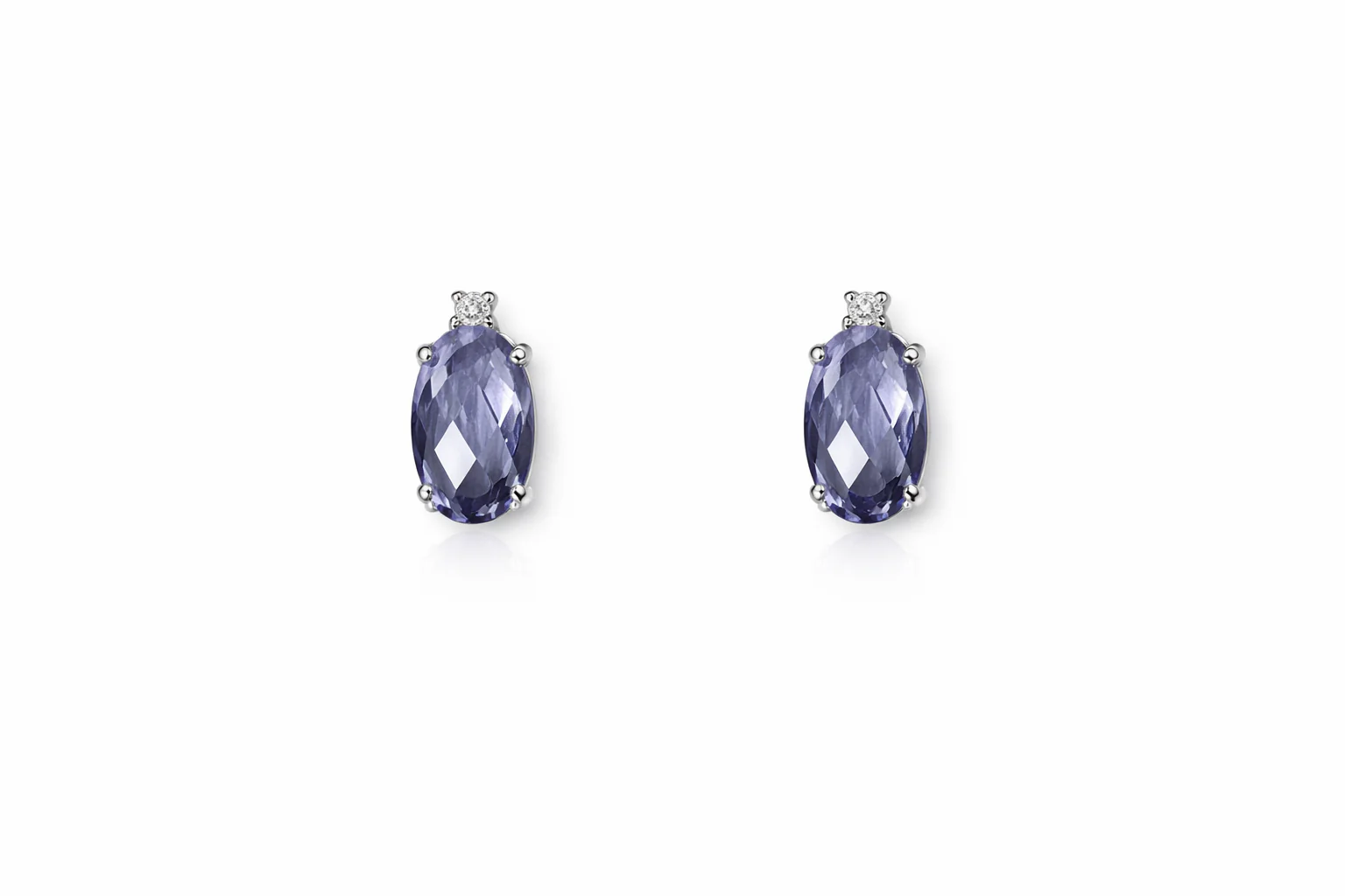 Orecchini da Donna in oro 9Kt con Cristallo Blu e diamante KIOTO ORIRI9KTOV-B
