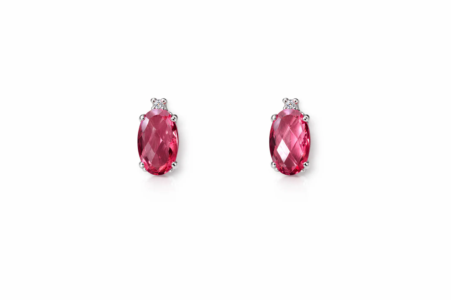 Orecchini da Donna in oro 9Kt con Cristallo Rosa e diamante KIOTO ORIRI9KTOV-R