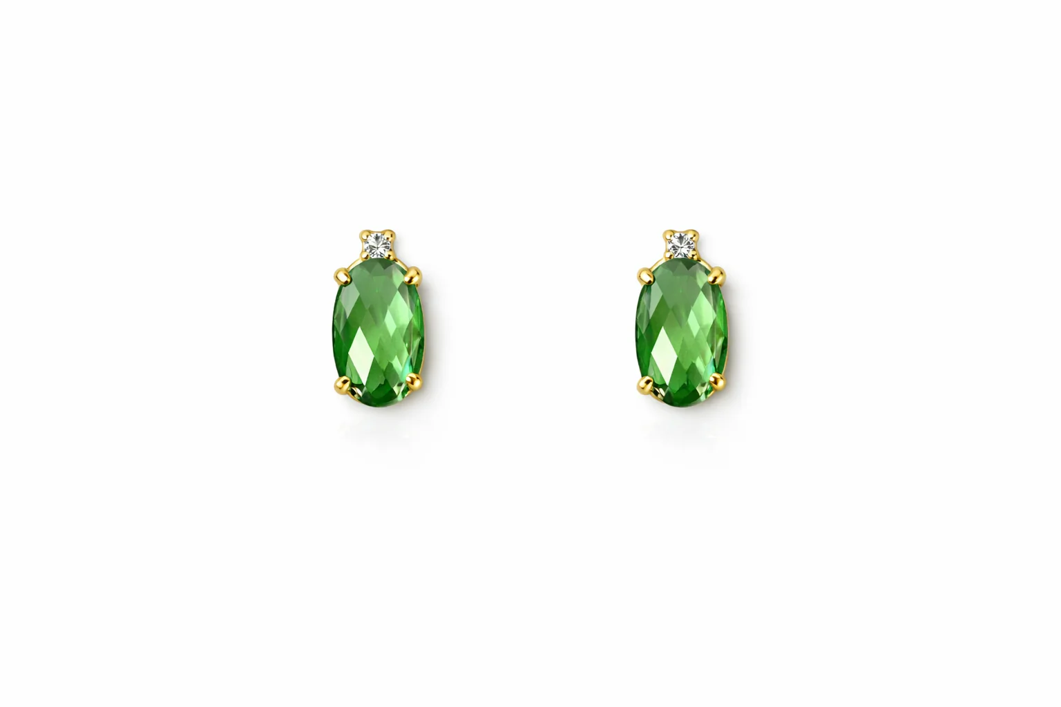 Orecchini da Donna in oro 9Kt con Cristallo Verde e diamante KIOTO ORIRI9KTOV-OG-V