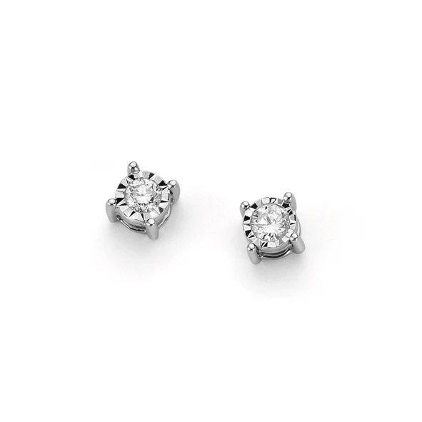 Orecchini da Donna in Oro Bianco e Diamanti ct0,10 Donna Oro