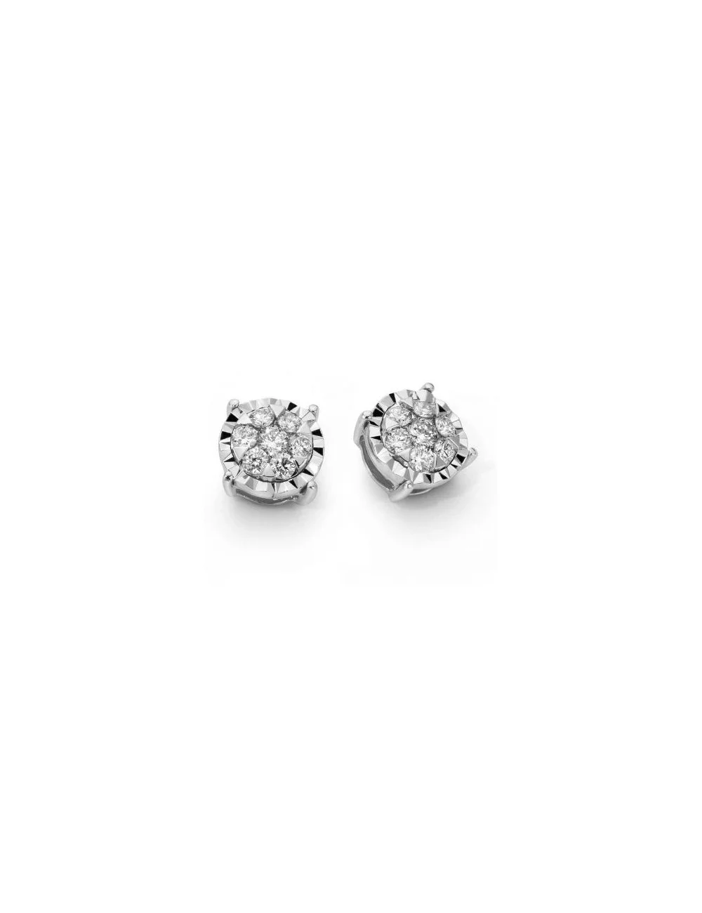 Orecchini Punto Luce da Donna in Oro Bianco e Diamanti ct 0.06 Donna Oro