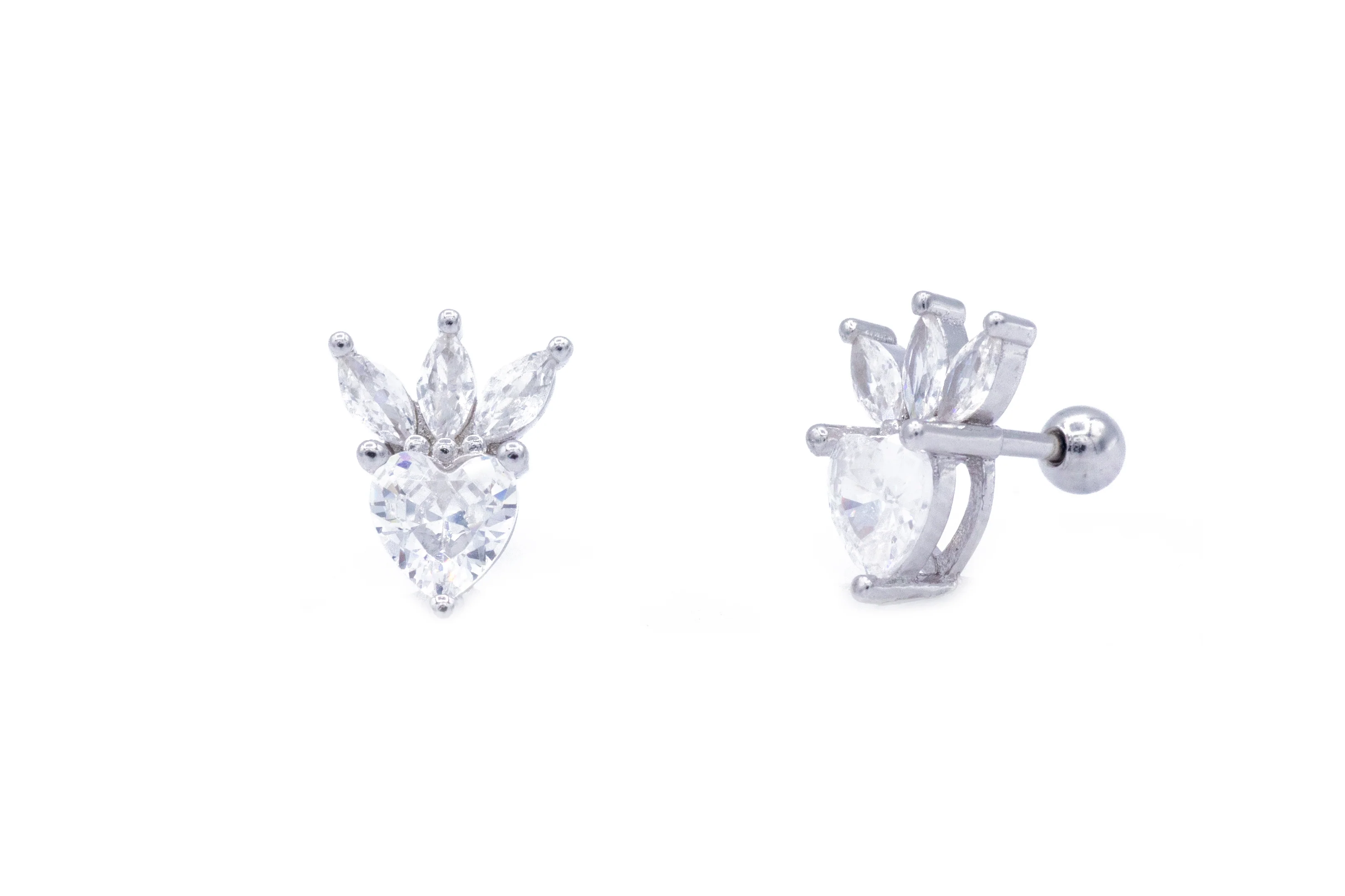 Piercing Cuore Pavè in Argento925 TIZ AGOR 341 - Image 4