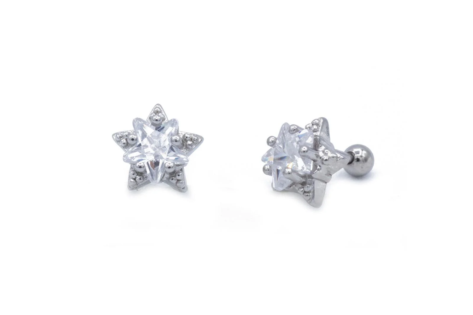 Piercing Star con Zirconi in Argento 925 TIZ AGOR 331 - Image 3